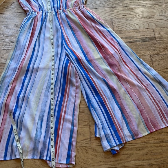 Romper JACK by BB Dakota Lovy Watercolor Stripe Cropped Jumpsuit - Picture 7 of 13
